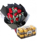 Valentines Flowers with Chocolates Delivery Japan