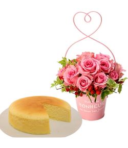 Cake Delivery Japan - Cheesecake with Flowers